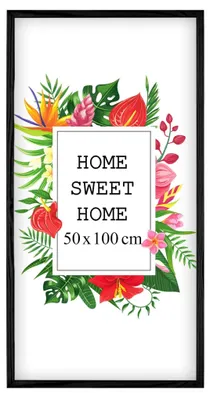 Produktbild von MG Design Schwarz Bilderrahmen 50 x 100 cm - Aus echtem Holz mit Acrylglas, zum Aufhängen & Aufstellen, für Fotos, Poster & Puzzle