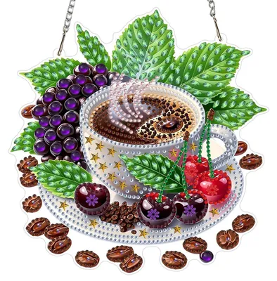 Produktbild von Diamond Painting Anhänger Frucht Kaffee Hängend Ornament Bastelset für Erwachsene