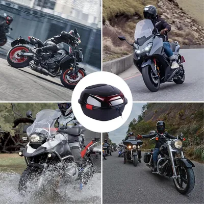 Productafbeelding van Motorbagagebox voor motorfietsen – motorstaartbox met opbergtas en topdrager