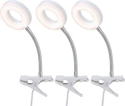 Produktbild von 3x LED Tischleuchte, Spot beweglich, weiß, Metall, H 21cm