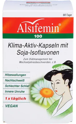 Productafbeelding van Alsifemin 100 klimaatvriendelijke capsules met soja-isoflavonen, 90 capsules