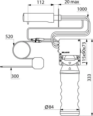 Image de Distributeur de savon liquide Delabie T4 chromé, mural, 1l, alimentation encastrée