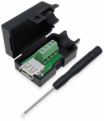 Produktbild von QUADRIOS, 2001C199, USB-Modular-Set, USB 2.0 - Standard-A, Buchse, Einbau horizontal, Polzahl 4