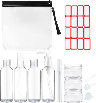 Produktbild von Reisflaschen Set - 11 Stück - 100 ml - transparent - nachfüllbar
