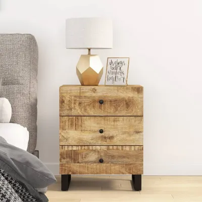 Produktbild von vidaXL Nachttisch 50x33x62 cm Massivholz Mango & Holzwerkstoff