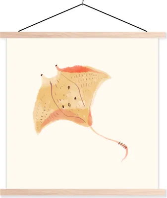 Produktbild von MuchoWow® Textilposter Rog - Tiere - Aquarell 40x40 cm mit holzfarbenen Rahmen - Posterleiste