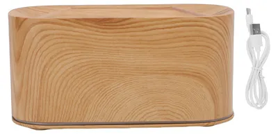 Productafbeelding van Diffusor voor etherische oliën, 220 ml, USB, stille aromatherapie-luchtbevochtiger voor op het bureau met 7 kleurenlicht, geschikt voor thuis, slaapkamer, houtnerfdesign