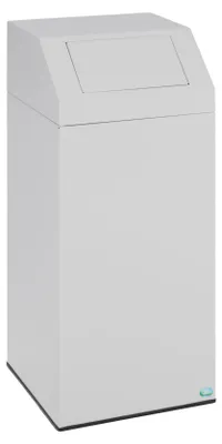 Produktbild von Selbstlöschender Wertstoffsammler "Restmüll" | 47 Liter, HxBxT 79x32x32cm | Verzinkter Stahl | Grau