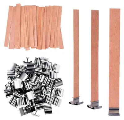 Produktbild von Dochte für Kerzen - 20 Stück Holzkerzendochte, zuschneidbar, für die handwerkliche Kerzenherstellung, umweltfreundlich, rauchfrei