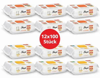 Produktbild von Sleepy Easy Clean Oberflächenreinigungstücher – 6x100 Gelb + 6x100 Orange | Hygiene für Zuhause