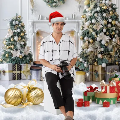 Obrázok produktu pre 2.1 * 1,5 m / 7 * 5 stôp Vianočné pozadie Fotografické pozadie Portrétne fotografické pozadie Fotografické štúdiové rekvizity pre vianočné dekorácie Detské portrétne fotografie Party