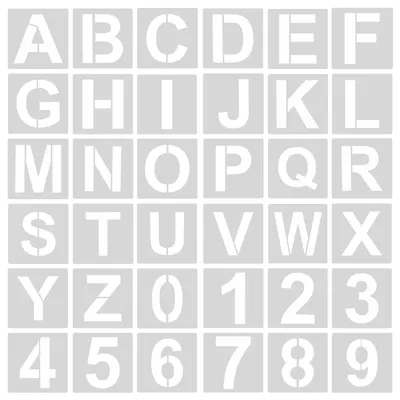 Schablonen-Set 36-tlg., Buchstaben & Zahlen, 5 cm, PET