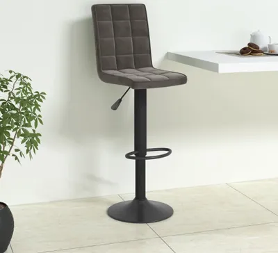 Produktbild von Hochwertig Barhocker Dunkelgrau Samt 335753