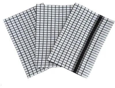 Obrázok produktu pre Kuchynské utierky Extra savé 50x70 cm Drobná kocka biela/čierna, 3 ks