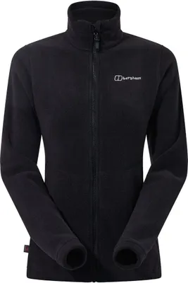 Schwarze Fleecejacke "Prism Polartec InterActive" von Berghaus; mit durchgehendem Reißverschluss und langen Ärmeln.