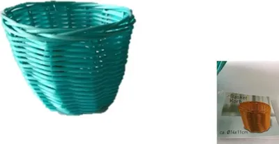 Produktbild von Korb, rund aus Polypropylen, bruchsicher, stapelbar, spülmaschinenfest, handgefertigtDurchmesser 14 cm Höhe ca 11cm