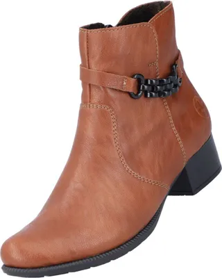 Produktbild von Rieker Damen Stiefelette Riemen mit Kette Blockabsatz 78676, Größe:39 EU, Farbe:Braun