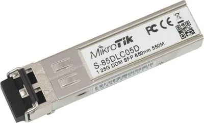 Produktbild von Mikrotik S-85DLC05D, 1250 Mbit/s, SFP, LC, 550 m, 850 nm, RB260GS, RB2011LS, RB2011LS-IN, RB2011UAS-IN, RB2011UAS-RM, RB2011UAS-2HnD, RB2011UAS-2HnD-IN...