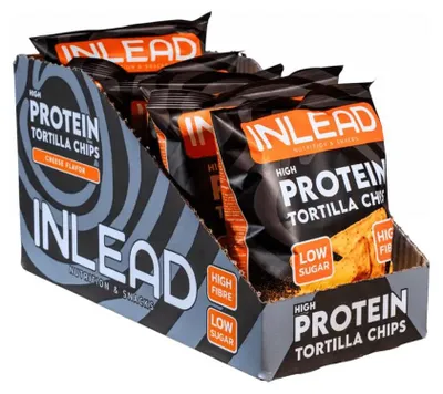Produktbild von Inlead High Protein Tortilla Chips (6x50g) Cheese - Funktionelle Lebensmittel - Eiweiß-Snacks