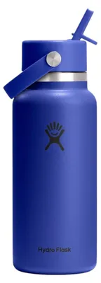 Imagen del producto de Botella de agua Hydro Flask de 32 oz (946 ml) con tapa de pajita flexible, color azul
