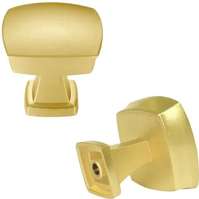 Produktbild von Ibenzoa® 30er-Set Messing Schrankknöpfe quadratisch gebürstet Gold, Ø 30 mm × H 28 mm, Sockel Ø 17 mm, inkl. Schrauben 27,5 & 42 mm für Schränke