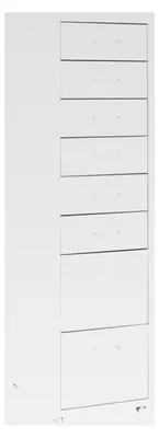 Produktbild von Aktenschrank mit Rollen, Bürocontainer, Schubladenschrank, Büroschrank, Metallschrank, Weiß, 28x41x109cm