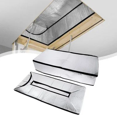 Obrázok produktu pre Izolačný kryt podkrovia – úspora nákladov na energie – hliník – 635 x 1372 x 279 cm – strieborný