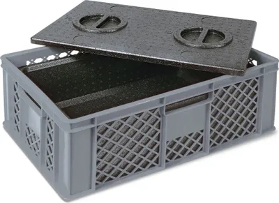 Produktbild von Stapelkorb mit EPP-Isolierbox, LxBxH 600 x 400 x 240 mm, grau