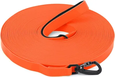 Produktbild von 10m Wasserdichte Hundeleine, Robuste Trainingsschleppleine Mit Verriegelbarem Karabiner, Orange