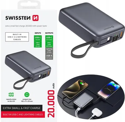 A collage of product shots and marketing images for a power bank.