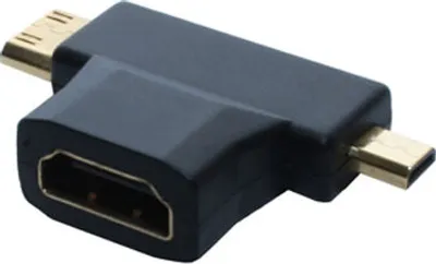 Produktbild von HDMI  T-Adapter, Buchse A auf 1x Stecker D + 1x Stecker C, vergoldete Kontakte, Good Connections®
