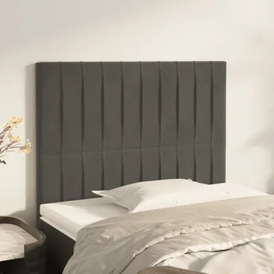 Produktbild von The Living Store Kopfteile 2 Stk. Dunkelgrau 90x5x78/88 cm Samt