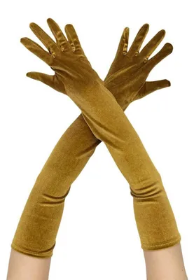 Obrázek produktu pro Dámské dlouhé sametové rukavice, 53 cm, večerní rukavice ve stylu 20. let, barva: karamel