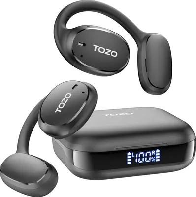 Zdjęcie produktu dla 5.3 Bluetooth Sport z zaczepem na ucho, słuchawki bezprzewodowe Bluetooth z wyświetlaczem LED, 80 godzin odtwarzania, 32 tryby EQ, słuchawki z redukcją szumów podczas biegania