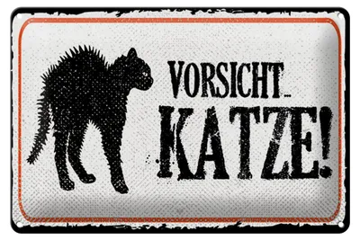 Produktbild von Blechschild Hinweis 20x30 cm Vorsicht Katze Schild