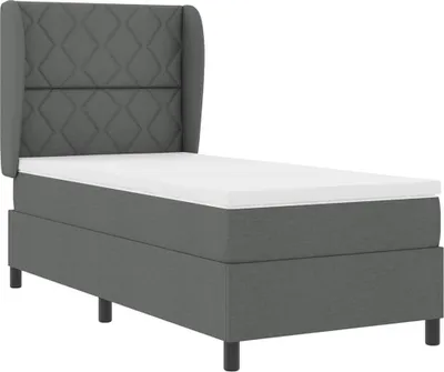 Obrázek produktu pro vidaXL Skříňová postel s matrací tmavě šedá 90 x 190 cm látka