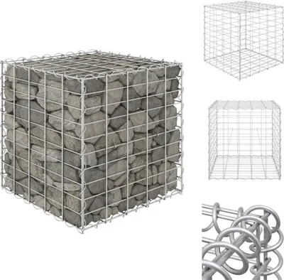 Zdjęcie produktu dla vidaXL Podłoże gabionowe z drutu stalowego 50x50x50 cm - Donice i doniczki
