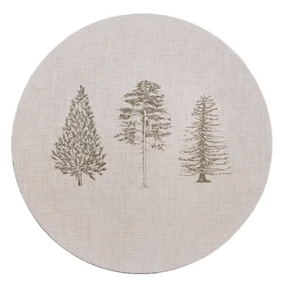 Produktbild von Clayre & Eef Unterteller Ø 33 cm Beige Kunststoff Tannenbäume