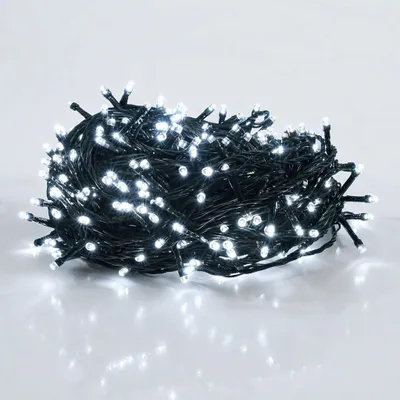 Obrázek produktu pro Vánoční světelná girlanda (studená bílá) – 240 LED – Venkovní dekorativní osvětlení s časovačem