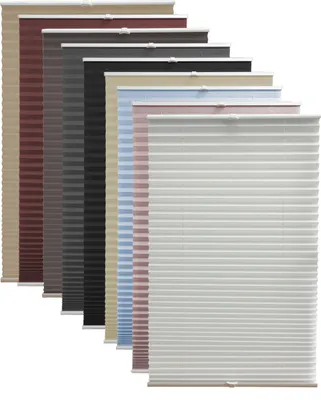Produktbild von Deco4Me Plissee - 100 x 140 cm, Weiß Crush - blickdicht, keine Verdunkelung, Montage ohne Bohren - Faltrollos für Fenster