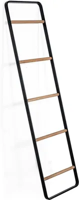 Imagen del producto de Silecomplaza: Estante para toallas decorativo de metal y madera, en color y natural, de 41 x 3 x 162 cm