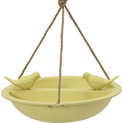 Produktbild von Decoris Vogeltranke - Bambusholz - gelb - Trinkschale - 27 cm