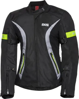 Produktbild von IXS Sport 5/8-ST Damen Motorrad Textiljacke, schwarz/grau/neon, Lady XL
