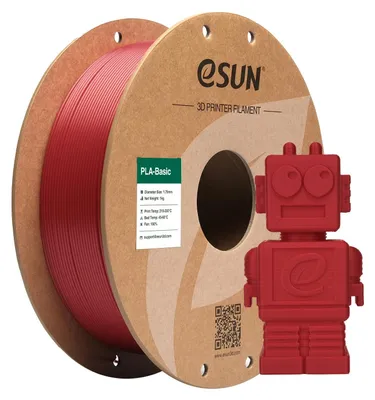 Productafbeelding van eSUN PLA Filament, 1.75mm, PLA Basic, 3D-printer filament, nauwkeurigheid +/- 0.03mm, 1KG spoel (2.2 lbs), Super Speedy PLA filament voor 3D-printers, kleur: brandweerrood