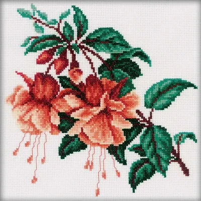 Productafbeelding van rto kruissteek set "Fuchsia" m144, telpatroon, 20x20 cm