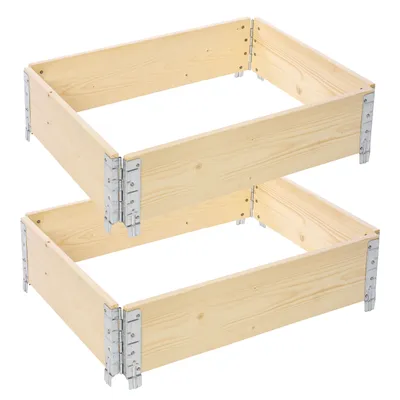 Image de Garronda 2 pièces rehausse en bois pour palette caisse de rangement en bois plateaux caisse en bois Natural 80/60
