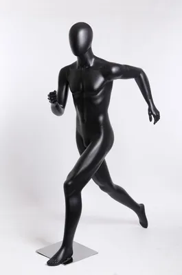 Produktbild von Abstrakte laufend mann PM-O-8 Männlich sportlich schick mode männliche Schaufensterpuppe schwarz matt