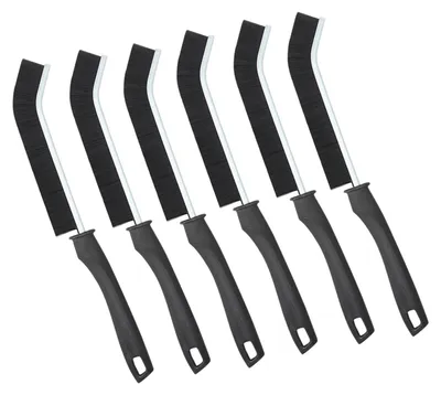 6er Set Fugenreinigungsbürsten, schmal, 23x2x0,9 cm, schwarz