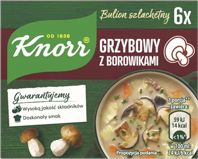 Zdjęcie produktu dla Knorr Bulion Bulion grzybowy na borowikach leśnych 3 l 60g