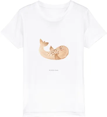 Produktbild von Mr. & Mrs. Panda Kleinkinder T-Shirt Robbe Liegen 7-8 Jahre (122/128) - Weiß - Geschenk, Lustige Sprüche, Kindershirt, Teenager, Kinder-T-Shirt, Freude, Strand, Nordsee